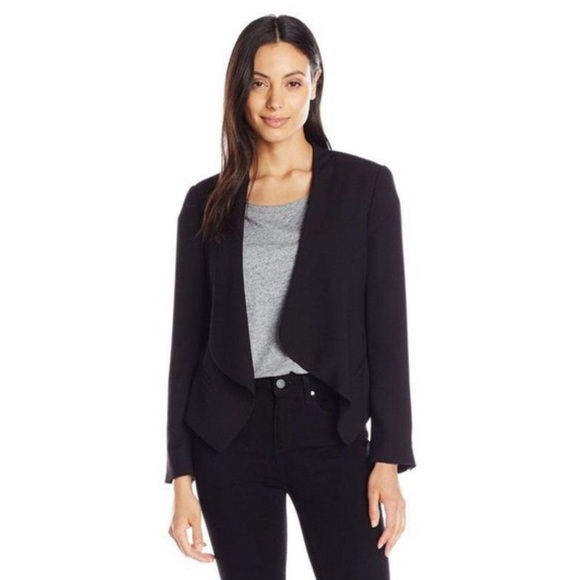 Vince Camuto drape front black blazer women’s size 0 - Picture 1 of 4